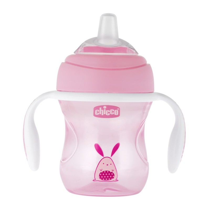 Чашка-поильник Chicco Transition Cup (силиконовый носик) (4 мес+, 200 мл) розовый de9474df177df7da8ba6d441b26653a9