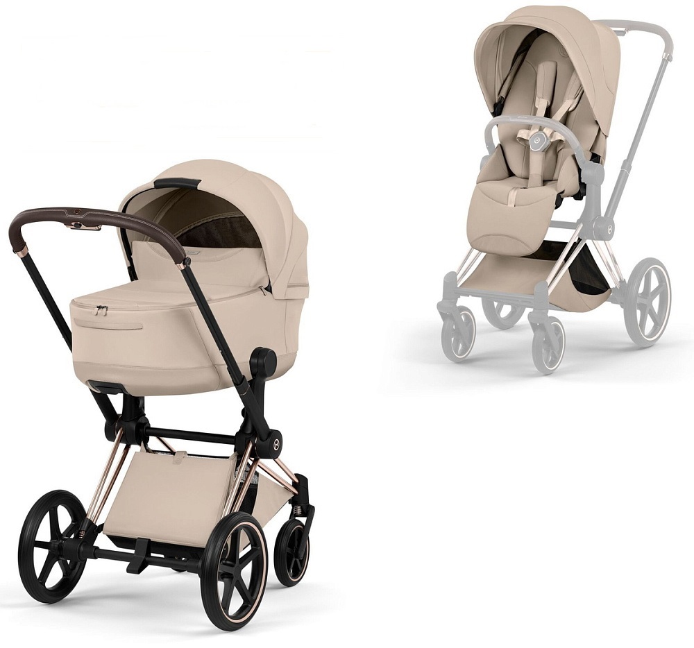 Коляска 2 в 1 Cybex Priam V Rosegold Style Collection (Cozy Beige)
