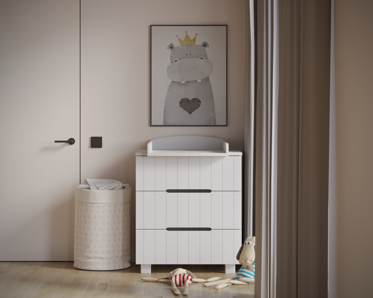 Детский пеленальный комод Incanto Vikki 800/3 МДФ белый ccrltc3iazzo3bcirneygld8okcvcfue