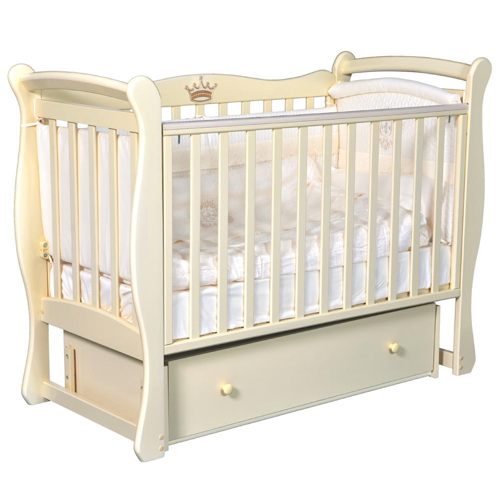 Детская кроватка КЕДР Viola 1 УМ (слоновая кость)