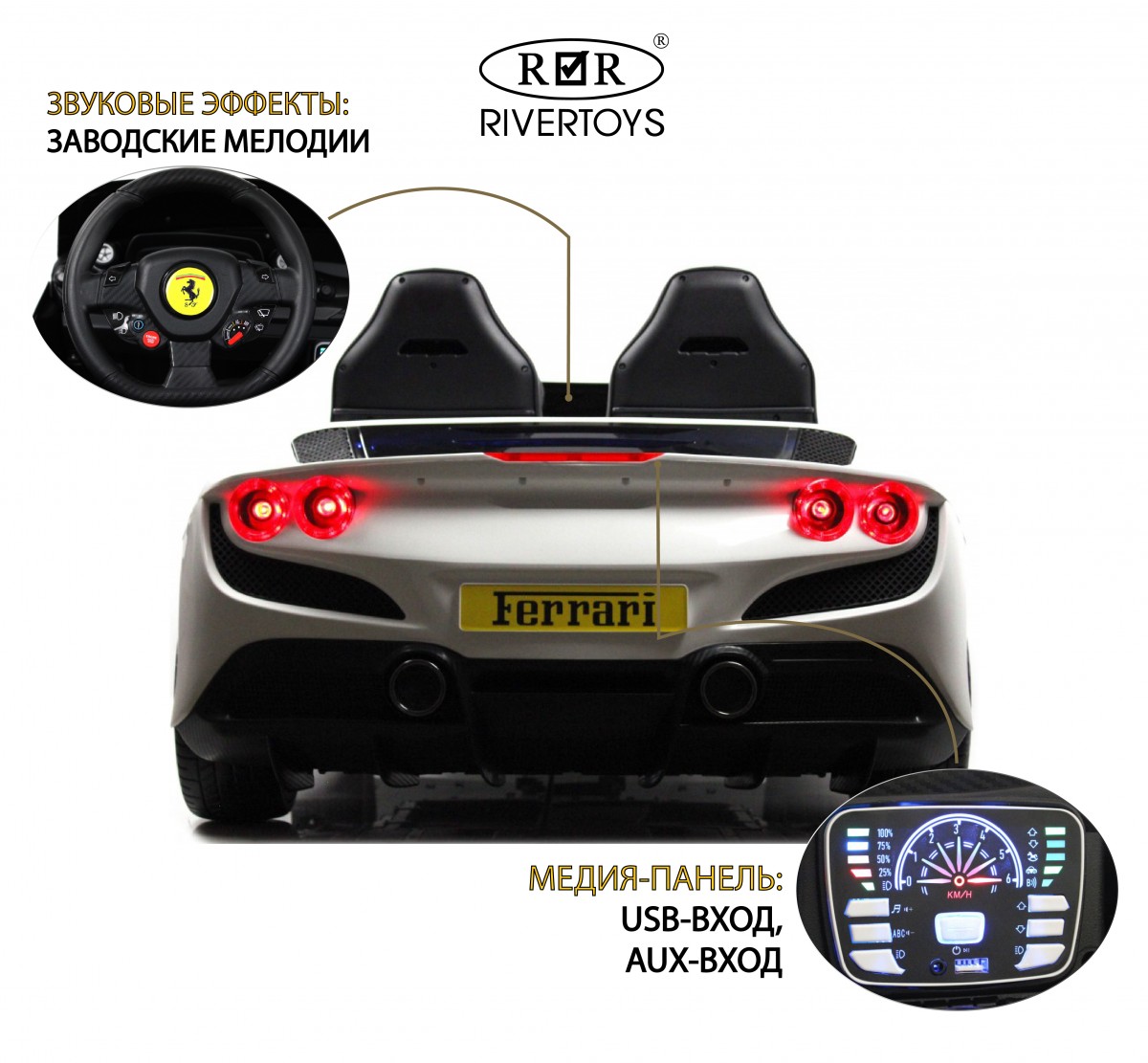 Детский электромобиль RiverToys F111FF белый t71sfvqff2fvwoi6377twwjlljk4qifr