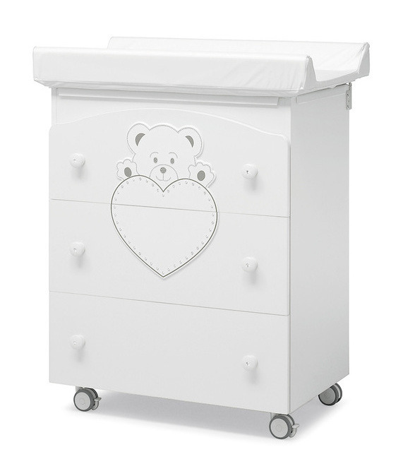 Пеленальный комод с ванночкой Erbesi Cucciolo Pretty (со стразами Swarovski) White (белый) 0fc9c0672c6193646b2f4bf09dfe4323
