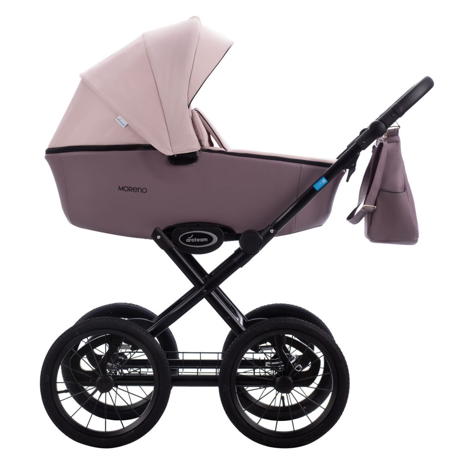 Коляска 2в1 AroTeam MORENO SL св.розовый+т.пудра кожа 108132975-kolyaska-2v1-aroteam-moreno-sl-svrozoviitpudra-kozha