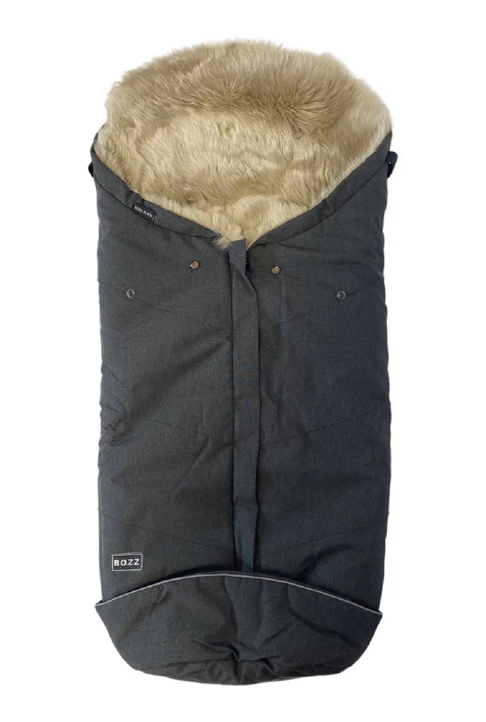 Конверт BOZZ с длинным ворсом (20-2015-35, Черный меланж наппа/лён)