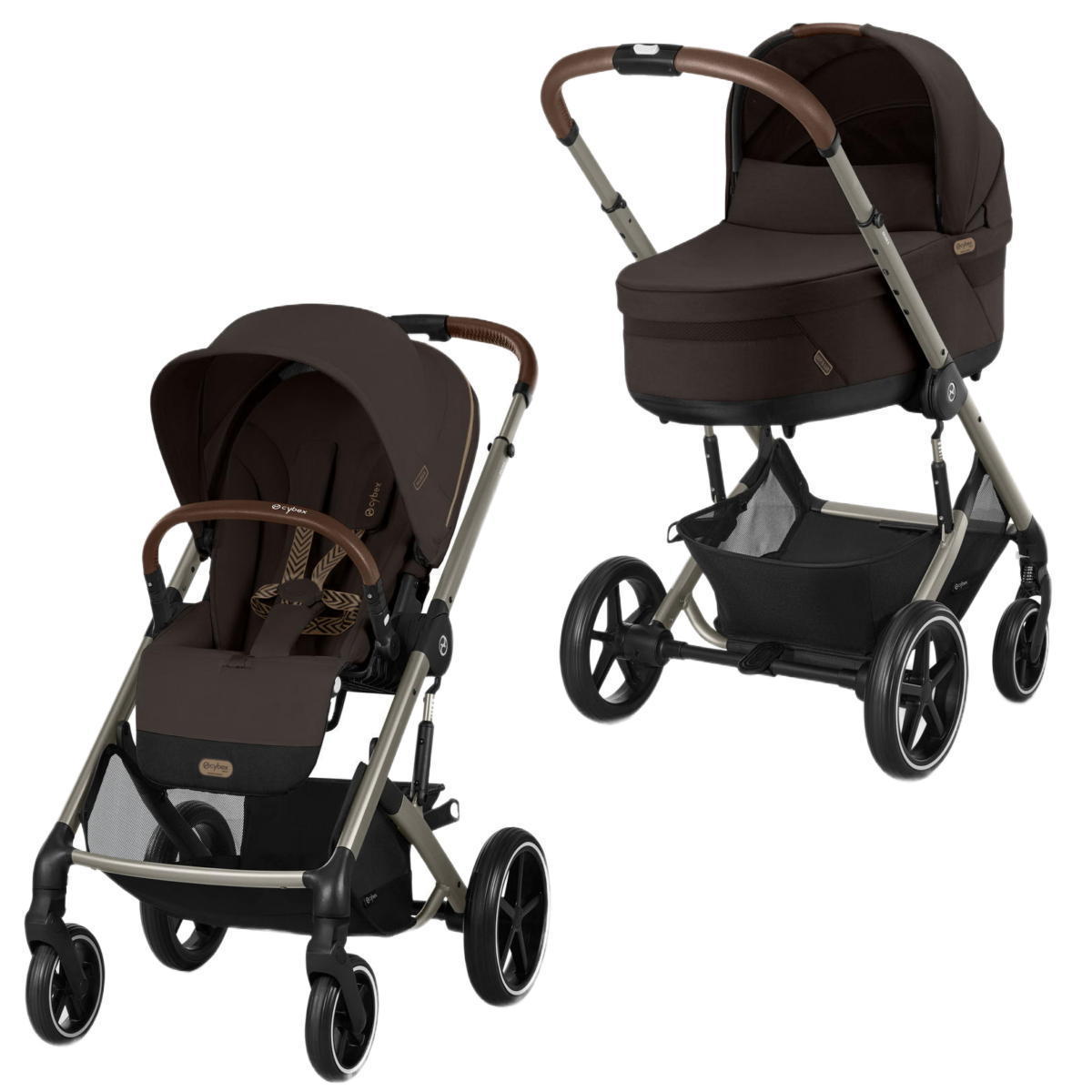 Коляска 2 в 1 Cybex Balios S Lux TPE (Chocolate Brown c дождевиками)