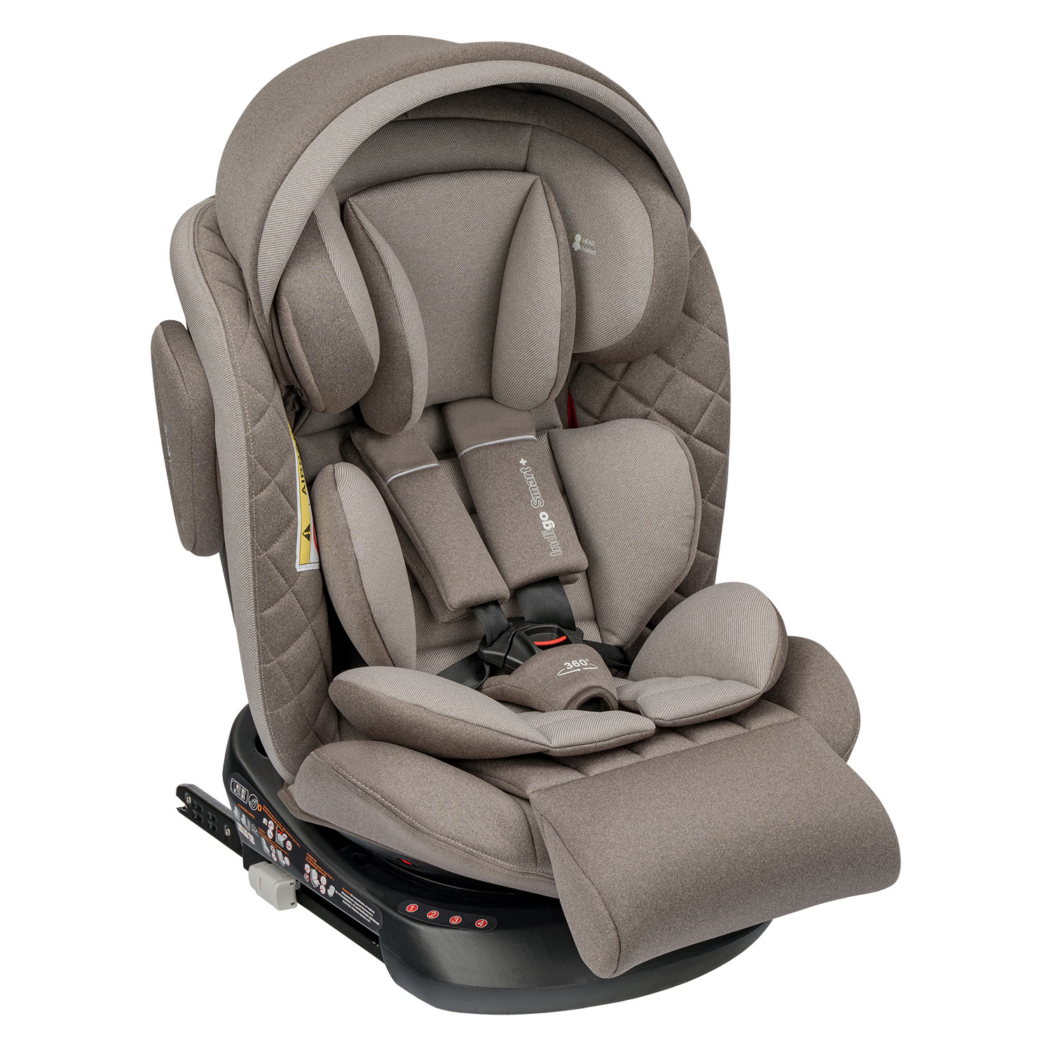 Автокресло Indigo SMART+ ISOFIX, группа 0+1+2+3 бежевый-коричневый b6807eede97038385b3e15975b4da33b