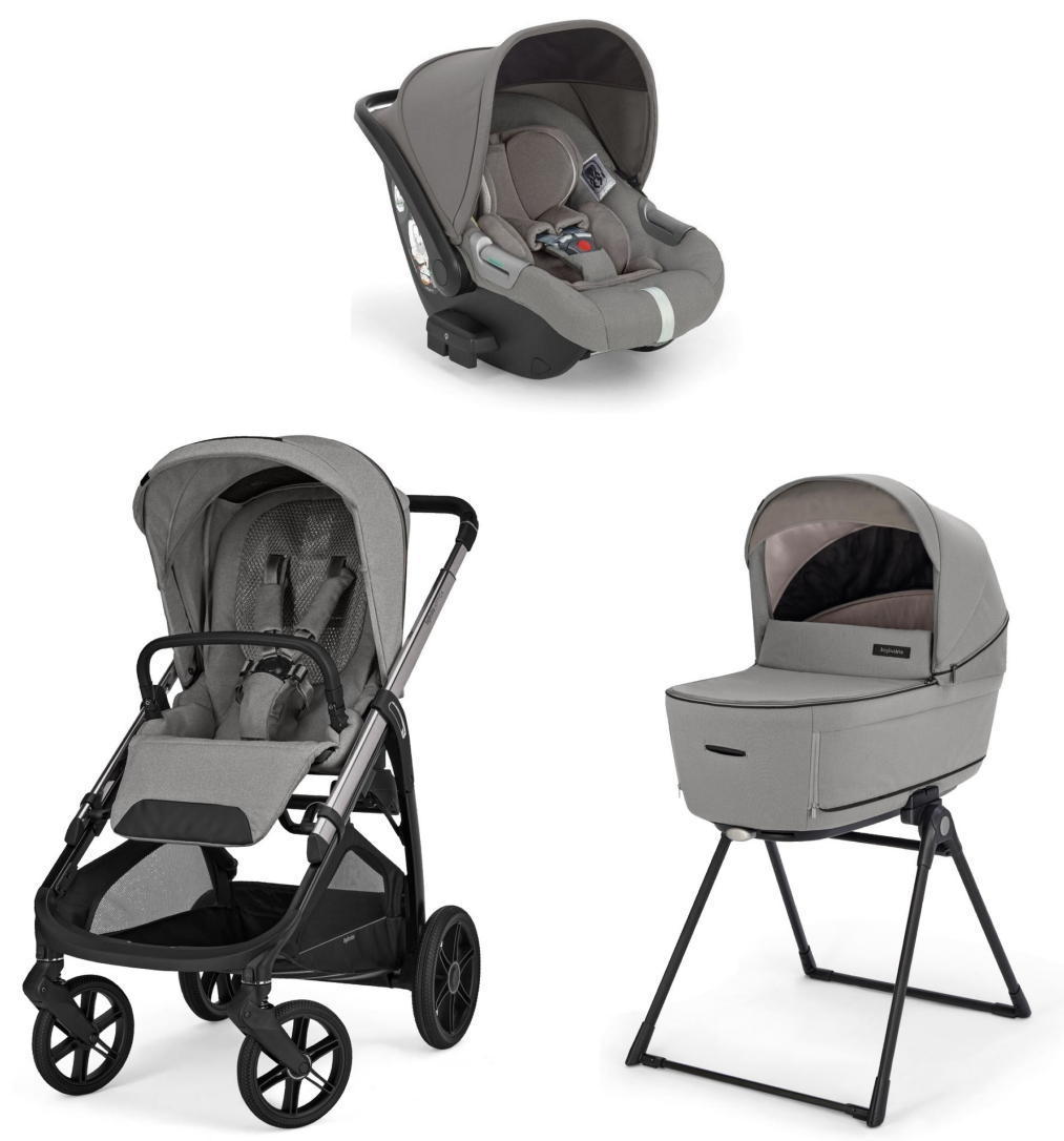Коляска 3 в 1 Inglesina Aptica 2025 (DRW I-Size) с подставкой под люльку Stand Up (Platinum Grey)