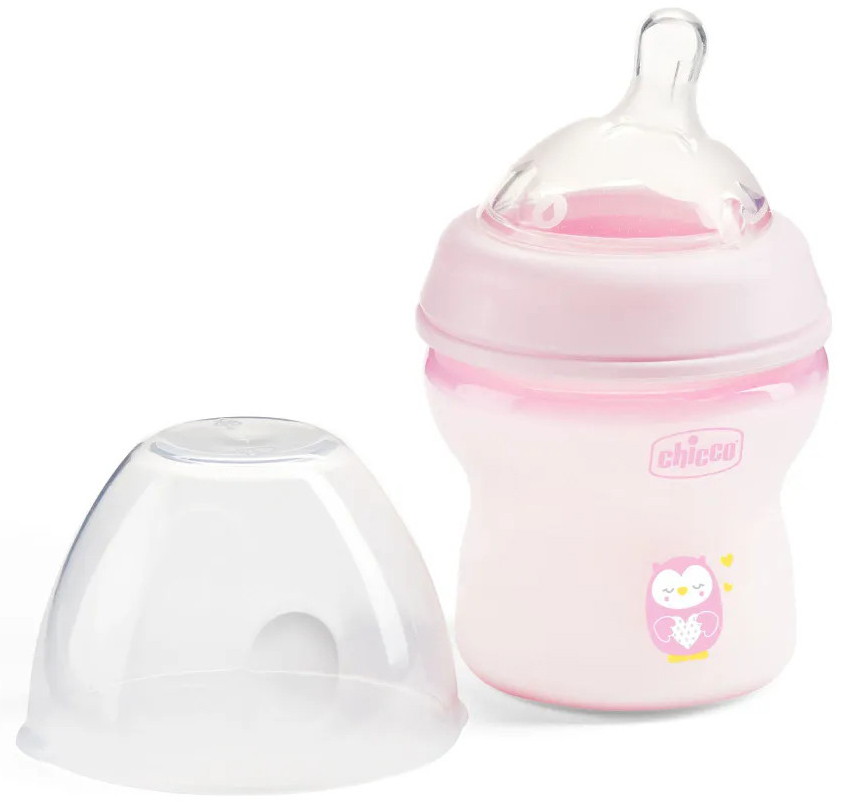Бутылочка для кормления Chicco NaturalFeeling, GIRL,150мл 0м+ (пласт) (розовый)