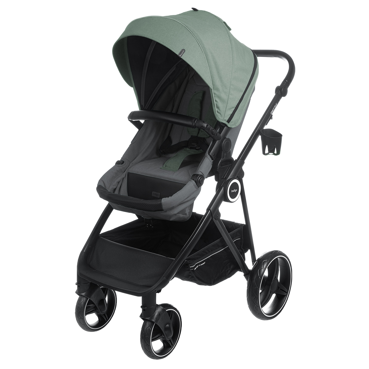 Прогулочная коляска INDIGO SHUTTLE  оливковый-серый 7f8163349131251f7452d06218e6424f
