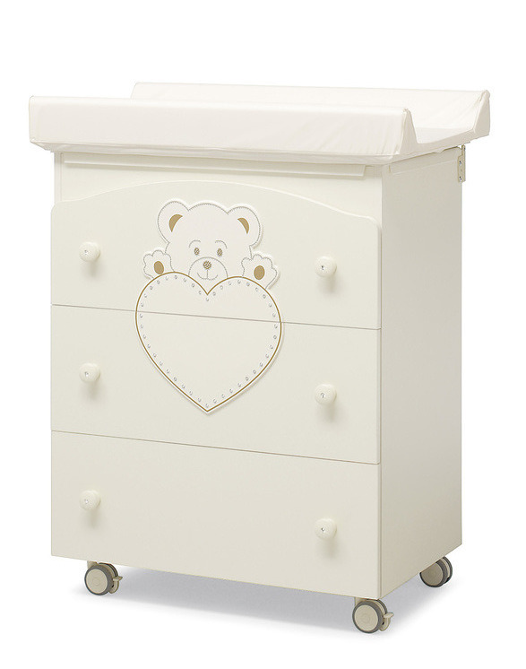Пеленальный комод с ванночкой Erbesi Cucciolo Pretty (со стразами Swarovski) Ivory (слоновая кость) 01b1b119002544332e36a5600ccea5e0