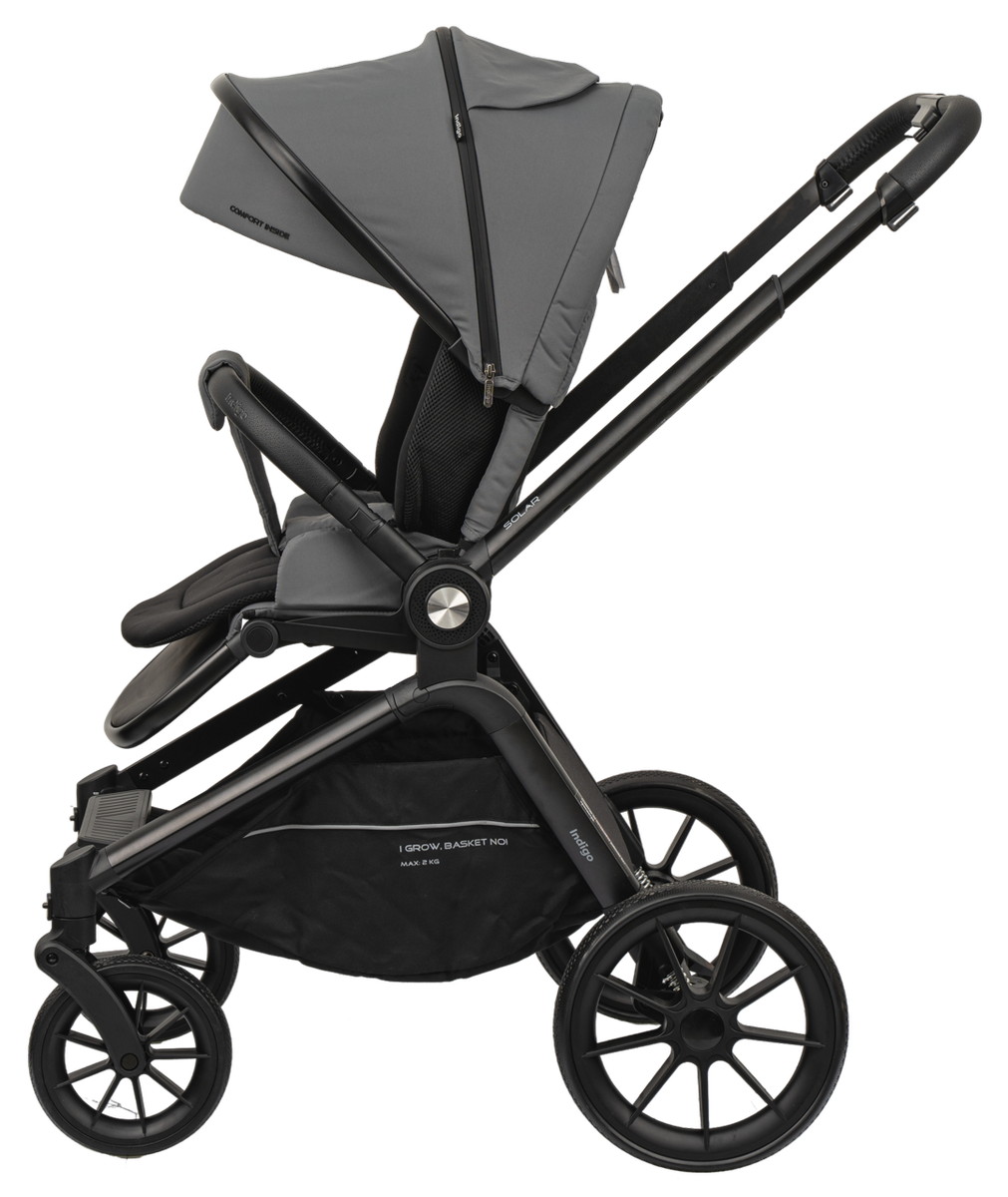 Детская коляска Indigo Solar 3 в 1 серый gzjj1nmi2p63fcnvr12gtiq2jcx7e6jy