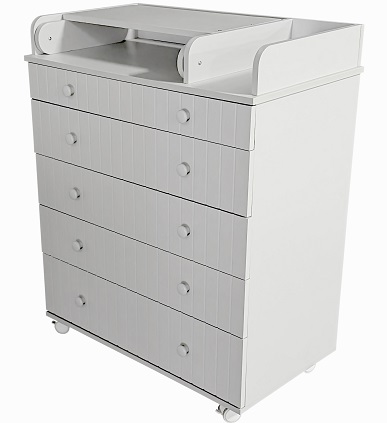 Пеленальный комод Кедр Lada (белый)