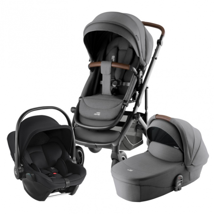 Коляска 3 в 1 Britax Roemer Smile 5Z Style автокресло Baby-Safe Core (Mineral Grey/Space Black)
