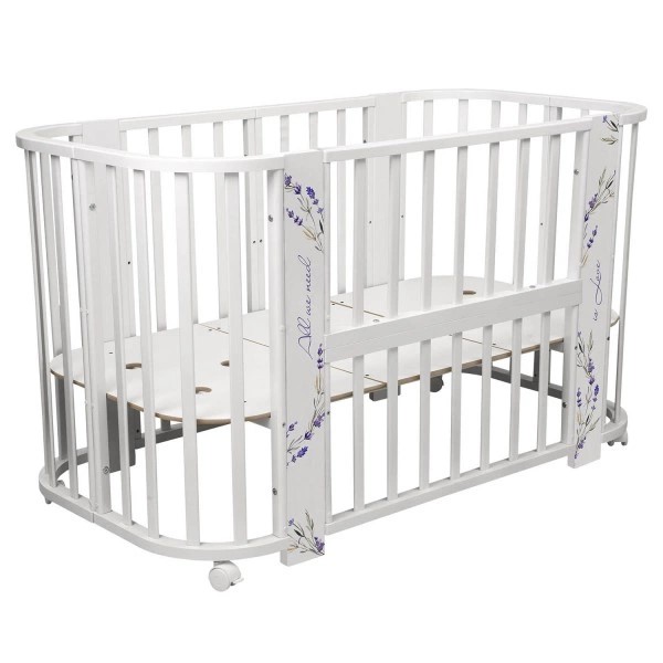 Детская кроватка Indigo Baby Line 5в1 (поперечный маятник) (лаванда)