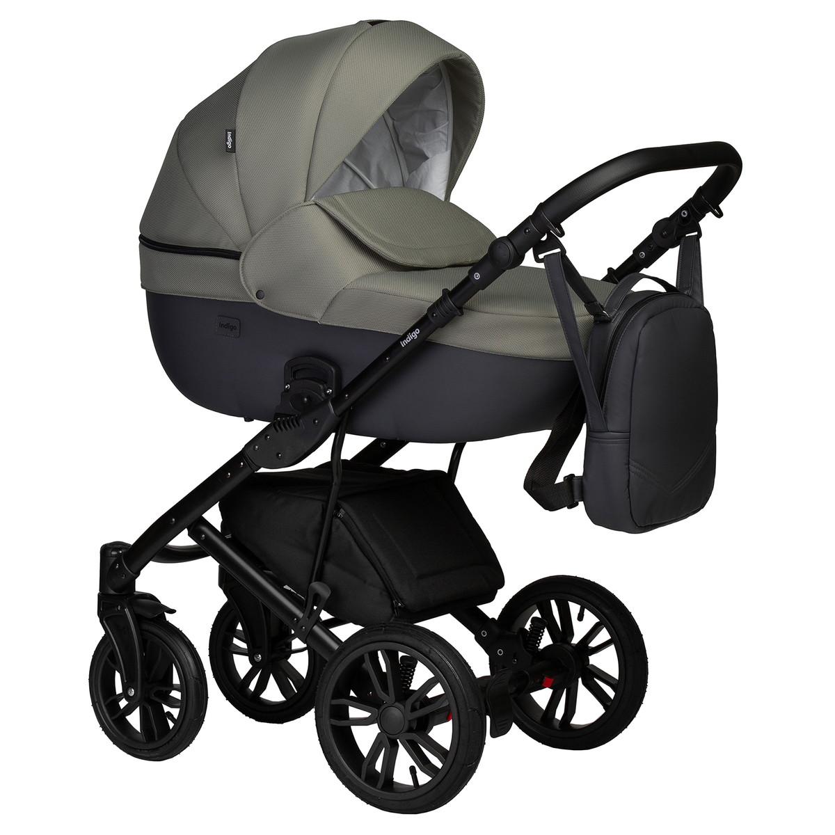 Детская коляска Indigo Mio S 2 в 1 05 т.серая кожа+зеленый 8a20jd251jh7ejzda1l9bpvyhnlopyx9