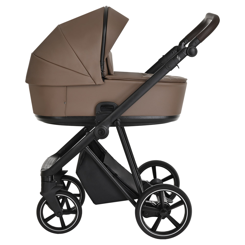 Коляска 3 в 1 Roan Sol Кожа Camel/Black/руч.Тем.коричневый 108134464-kolyaska-3-v-1-roan-sol-kozha-camelblackruchtemkorichnevii