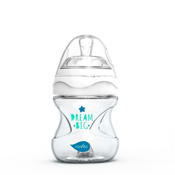 Антиколиковая бутылочка Nuvita 6013 Glass Collection 140мл, стекло белый/зеленый 108135049-antikolikovaya-butilochka-nuvita-6013-glass-collection-140m