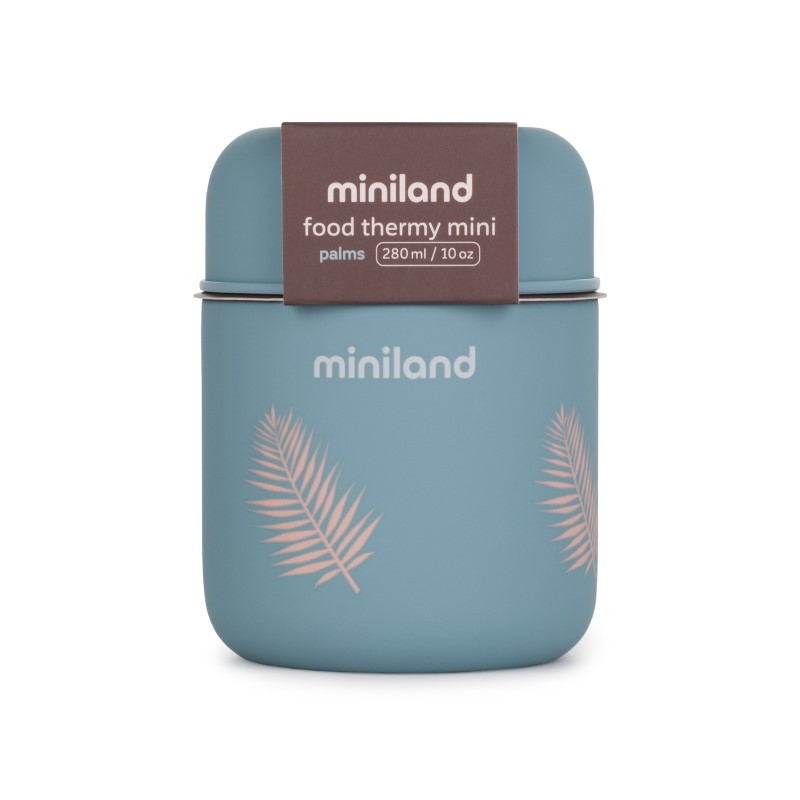Детский термос для еды и жидкостей Miniland Terra Thermos Mini 280 мл бирюзовый/листья zajcvnl46r93t31nlme5yk6fx8j3esdn