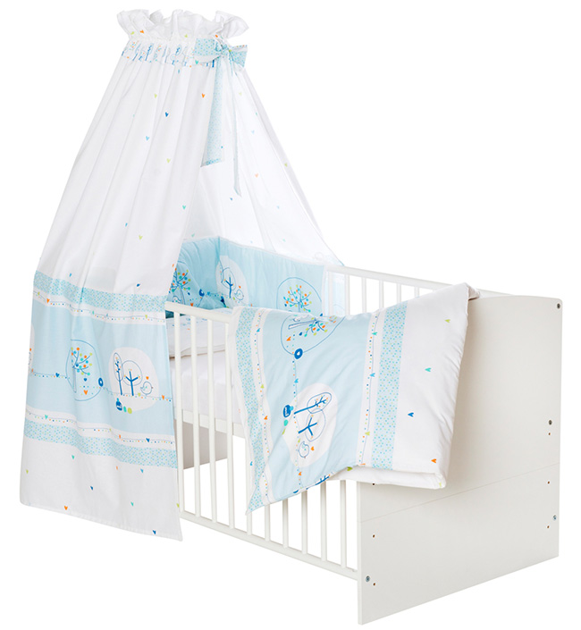 Комплект белья из 4-х предметов Schardt Birdy белый/голубой 108120390-komplekt-belya-iz-4-h-predmetov-schardt-birdy-beliigoluboi