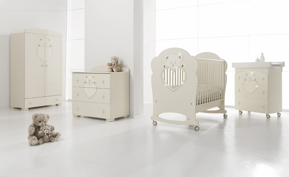 Детская кроватка Erbesi Cucciolo (со стразами Swarovski) White (белый) d8v4c1m2cs9zgq9zdvzx1h5v6trdid1y