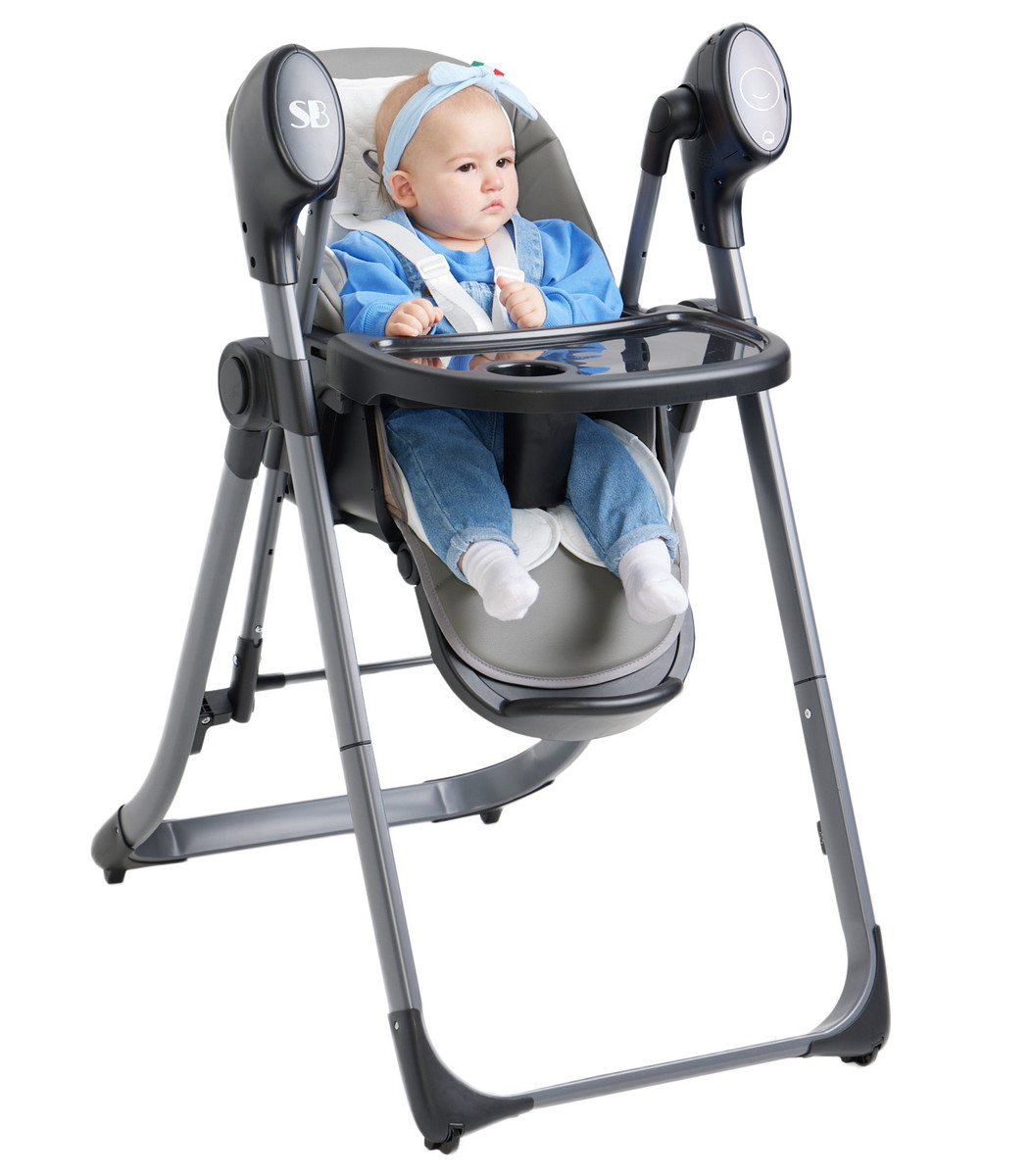 Стульчик для кормления-электрокачели Sweet Baby Amuleto Steel Grey aryj5lj0gmme6ewrl4pm3drnyrfn957u