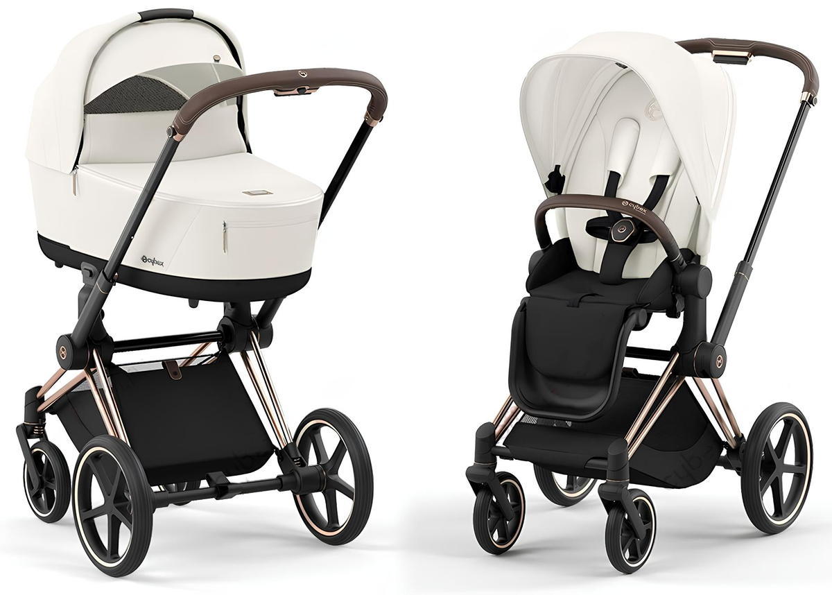 Коляска 2 в 1 Cybex Priam IV (шасси Rosegold) (Off White)