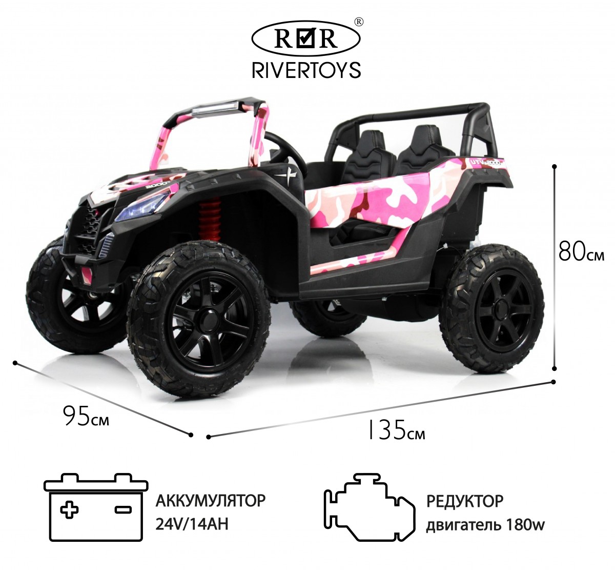 Детский электромобиль RiverToys M222MM розовый 0yp2nggptexvoghqihjces30hq3gah5j