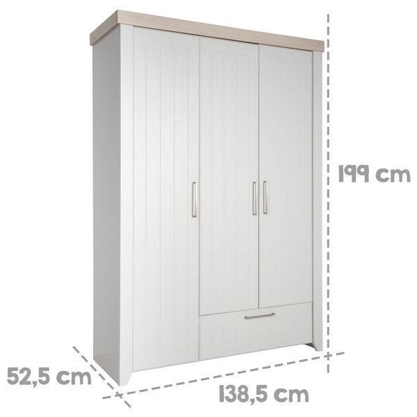 Трехстворчатый шкаф Roba Helen белый/светло-серый 613kzprkvui2ptbrapyim0gxzo7z5zrc