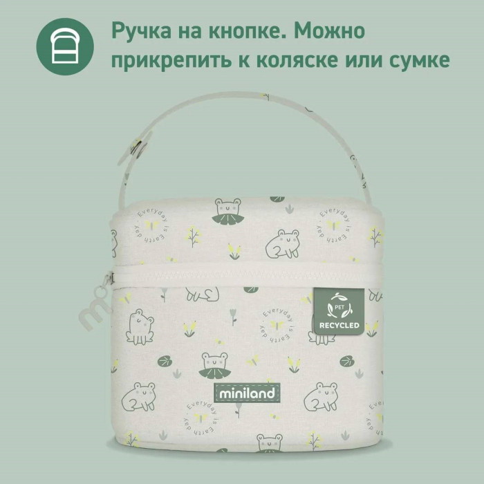 Термосумка Miniland Pack-2-Go Ecosquare с двумя стеклянными квадратными контейнерами по 210 мл лягушки sc9kyc67aqkbtihh5j9v1hgo6323dyhv
