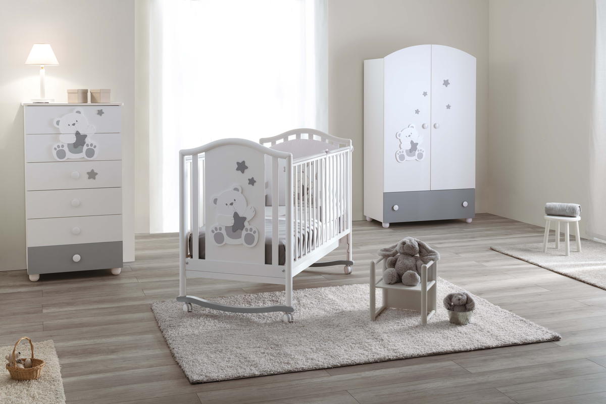 Детская кроватка Pali Orsetti 125*65 Белый/серый 3amy66u434046h7v5r1s22g8xwiyskyf