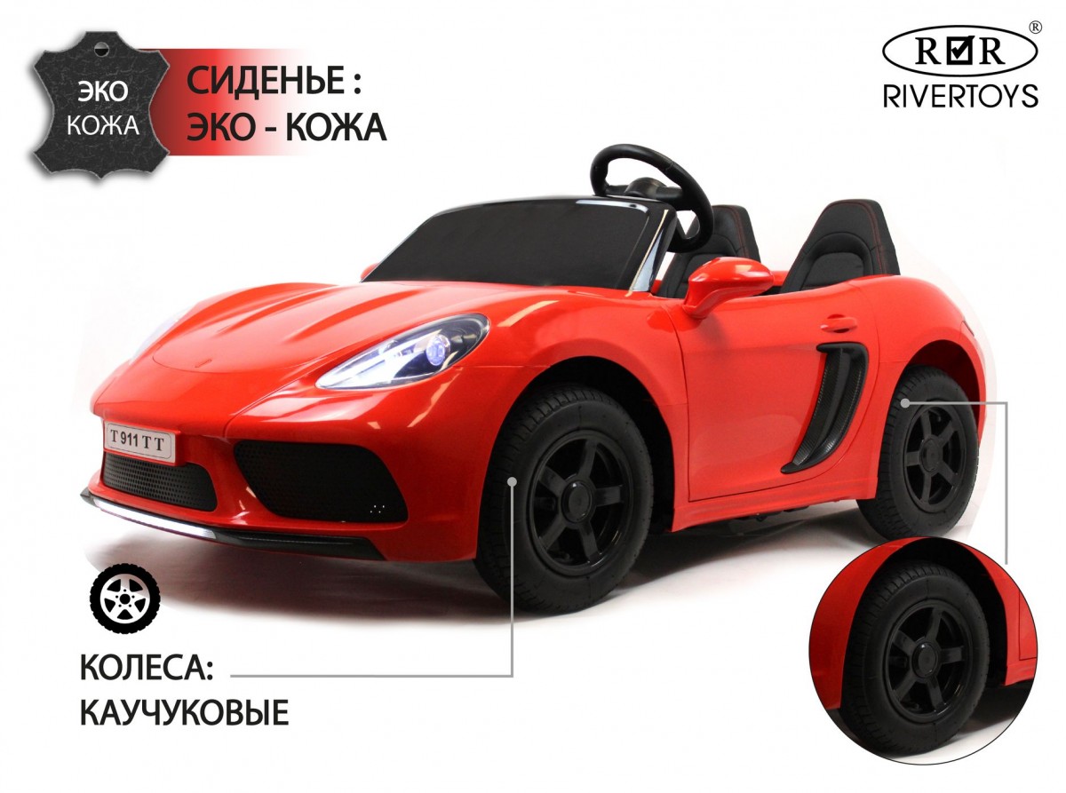 Детский электромобиль RiverToys Porshe Cayman T911TT красный dfc6o79np97zra8q0ts3p43wafmzncxu