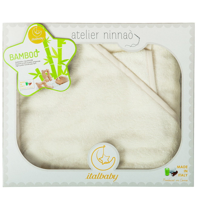 Комплект для купания Italbaby (полотенце 100х100, варежка) бамбук крем y9kchpere284mlg5algv9yk75r4nnam6