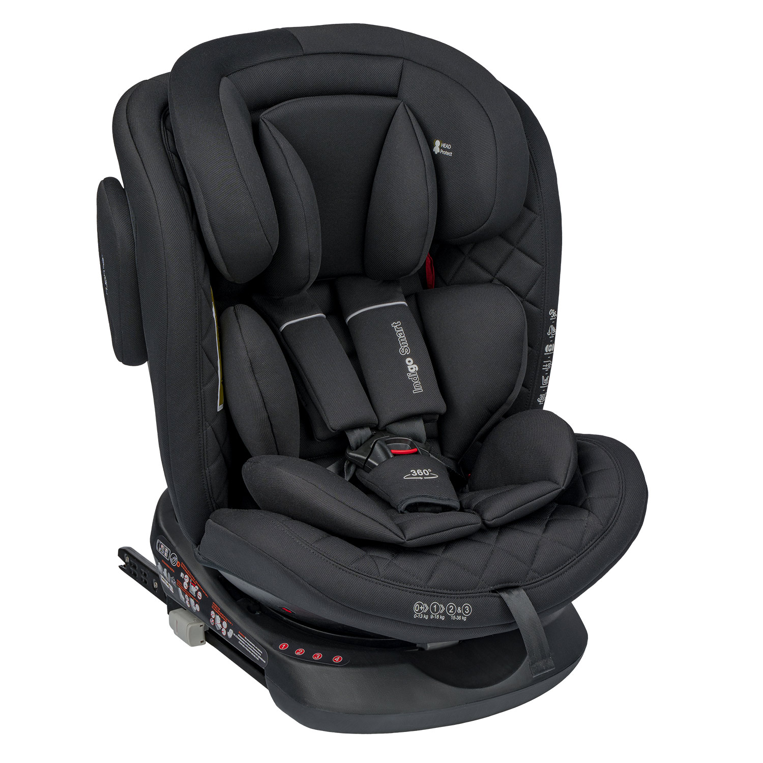 Автокресло Indigo SMART ISOFIX, группа 0+1+2+3 черный 12490774a817093829d675b4a89aed2a