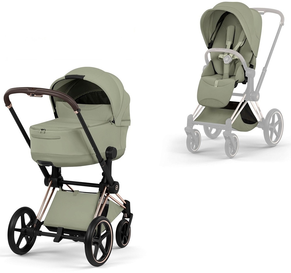 Коляска 2 в 1 Cybex Priam V Rosegold Style Collection (Sage Green)