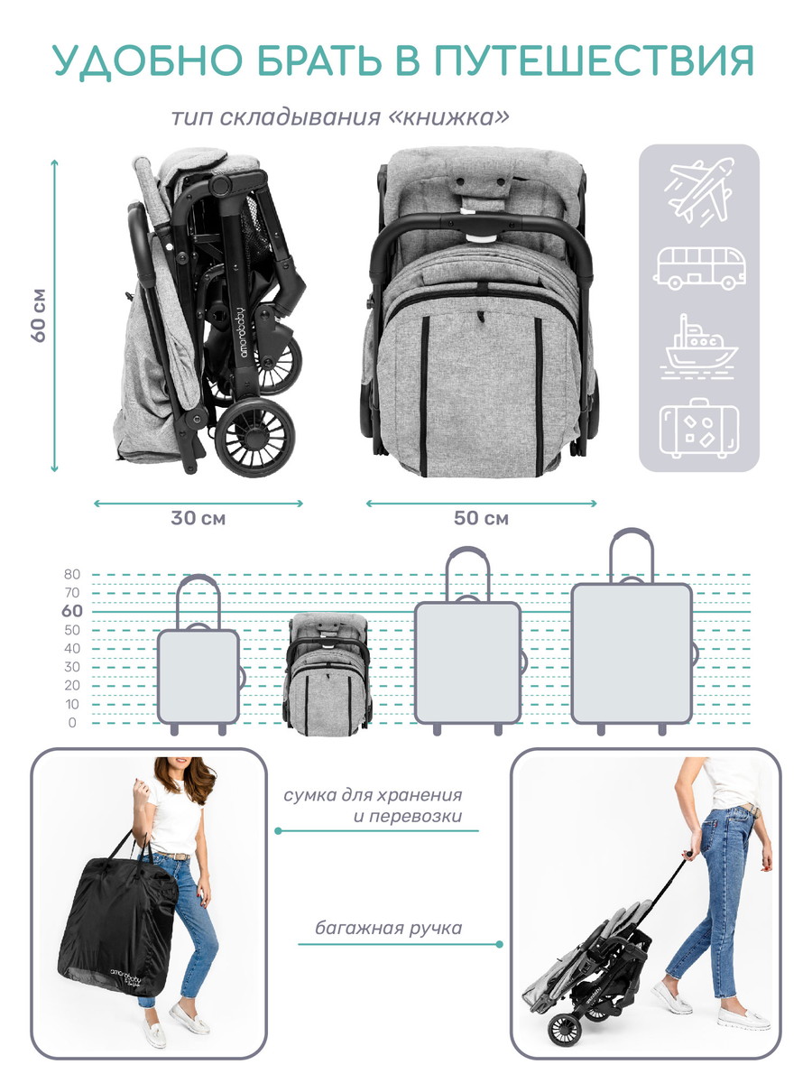 Прогулочная коляска Amarobaby Voyager Серый dih0z835vb1on04gxnhdnzqpn2hf8um3