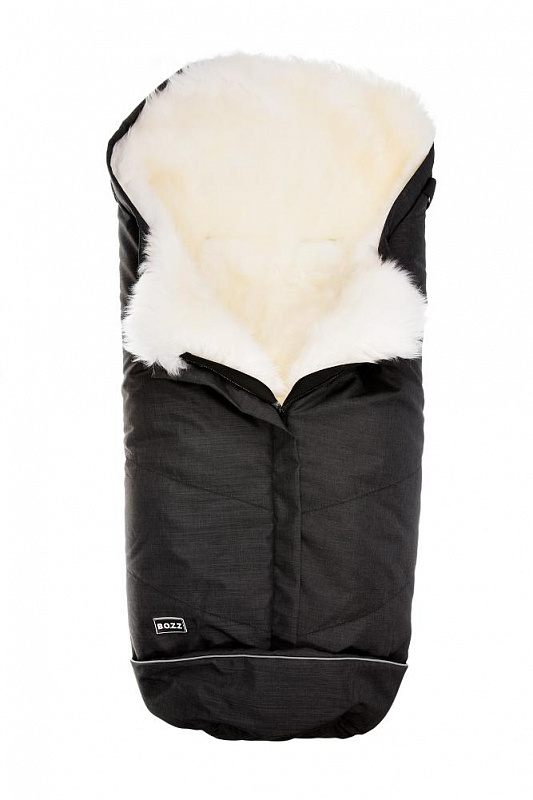 Конверт BOZZ с длинным ворсом (20-2015-28 Черный меланж/Белый)