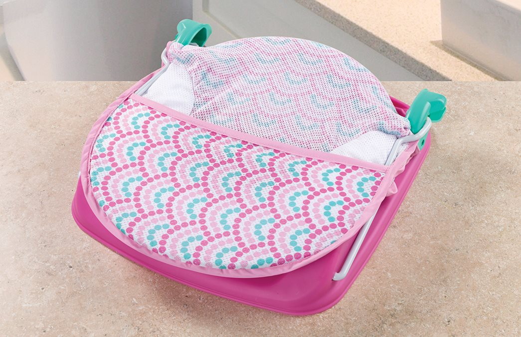Лежак с подголовником для купания Summer Infant Deluxe Baby Bather розовый/волны xwp9h4dt18jp9n2j5uilqwnsjuis9sef