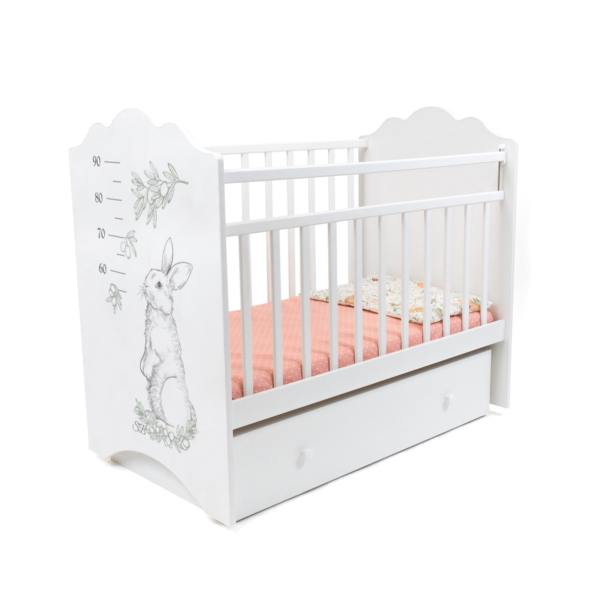 Детская кроватка Sweet Baby Magica с маятником и ящиком Белый/Заяц hx8lzjt3z9ki05i0jhlhb3w7xq3iei4k