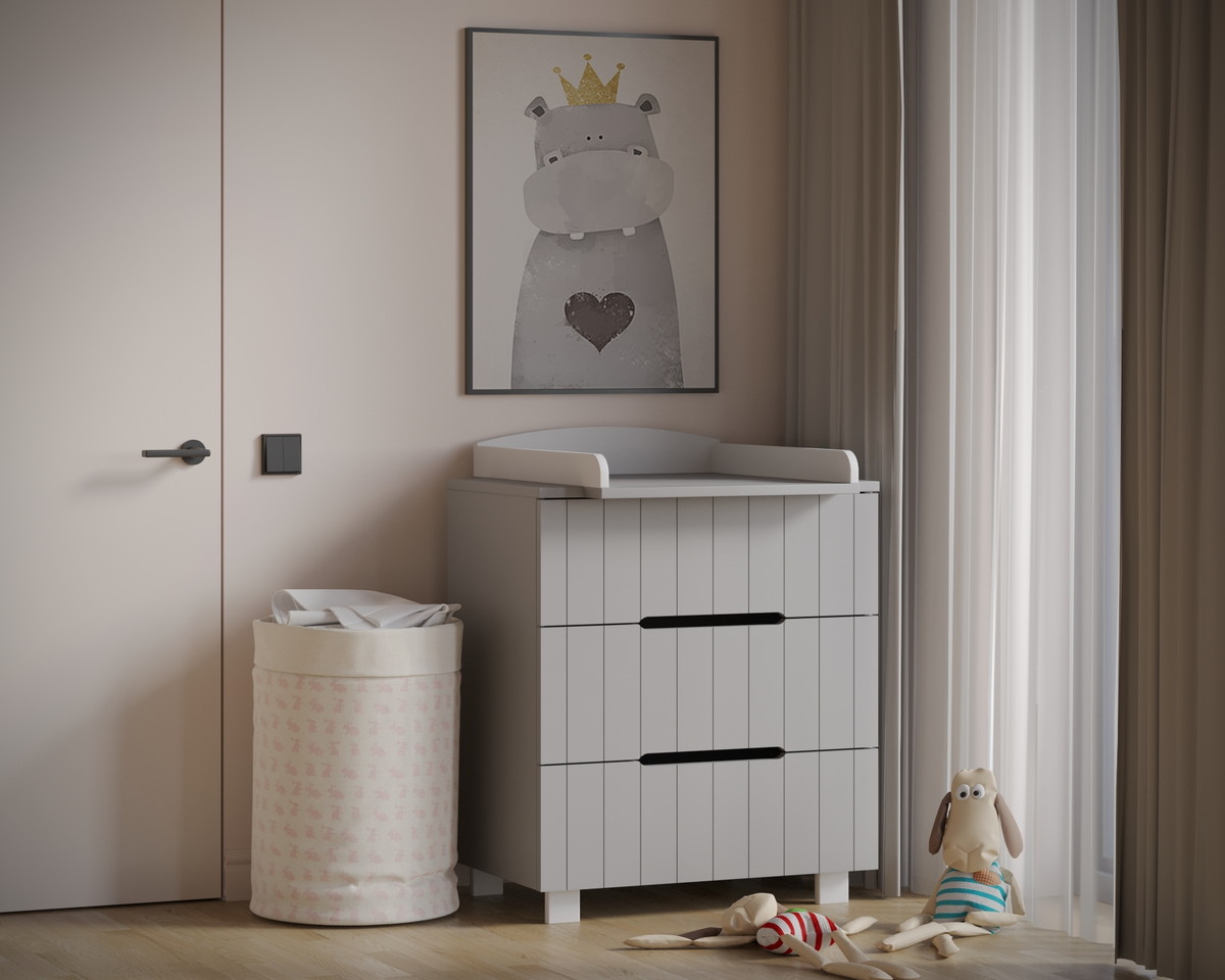 Детский пеленальный комод Incanto Vikki 800/3 МДФ серый-белый 0e8rvn1bxpdczaolhx05n4ihcg8onuun
