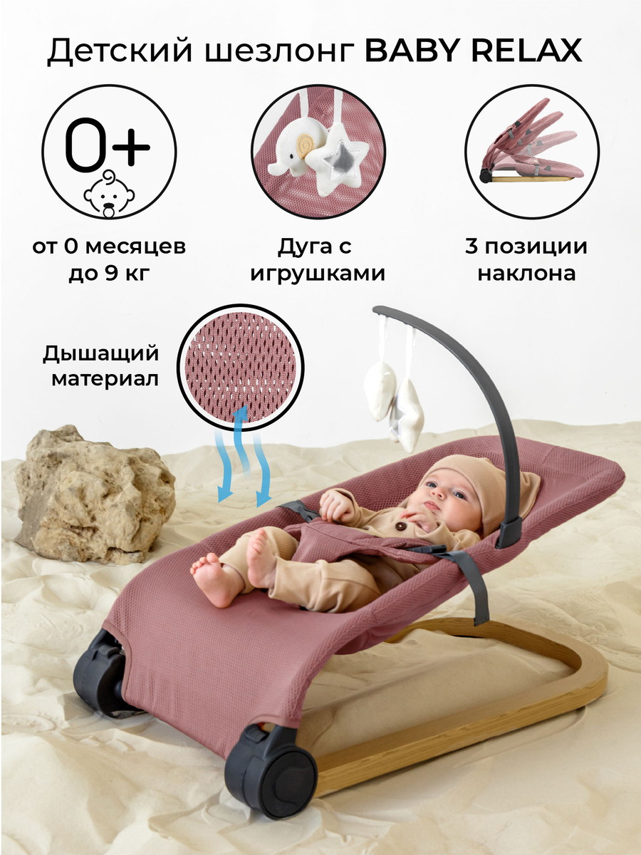 Шезлонг Amarobaby Baby relax Розовый xjvr9chr3tudnovc4hyyzgh1q4y1auc6