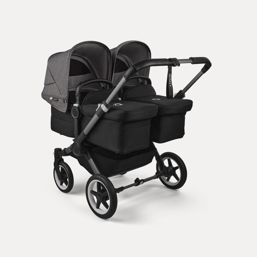 Коляска для двойни 2 в 1 Bugaboo Twin Donkey 5 (Black/Midnight Black/Grey Melange)