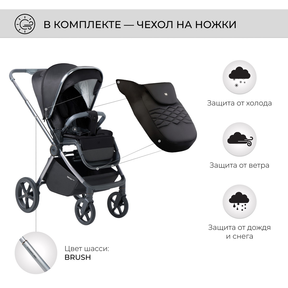 Коляска 2 в 1 Sweet Baby Elegante BRD Black jzz19d1jqotkxodwc0rvn43m4ezzk1cc