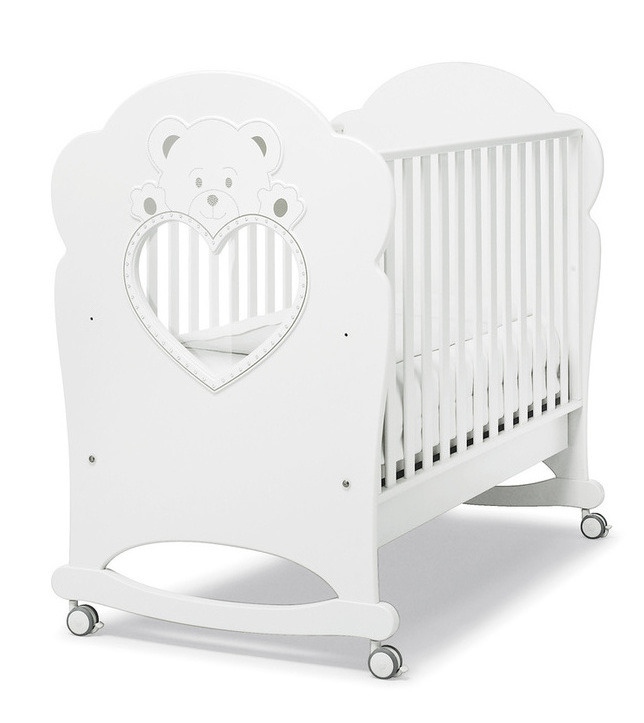 Детская кроватка Erbesi Cucciolo (со стразами Swarovski) White (белый) 1fa615f7e65f23593c3ffc1bfd9ec60e
