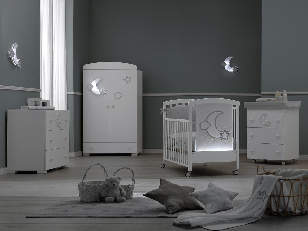 Детская кроватка Erbesi Moon LED Белый p1n97a9uy1gea9pamcgkma7cd7nwtuc2