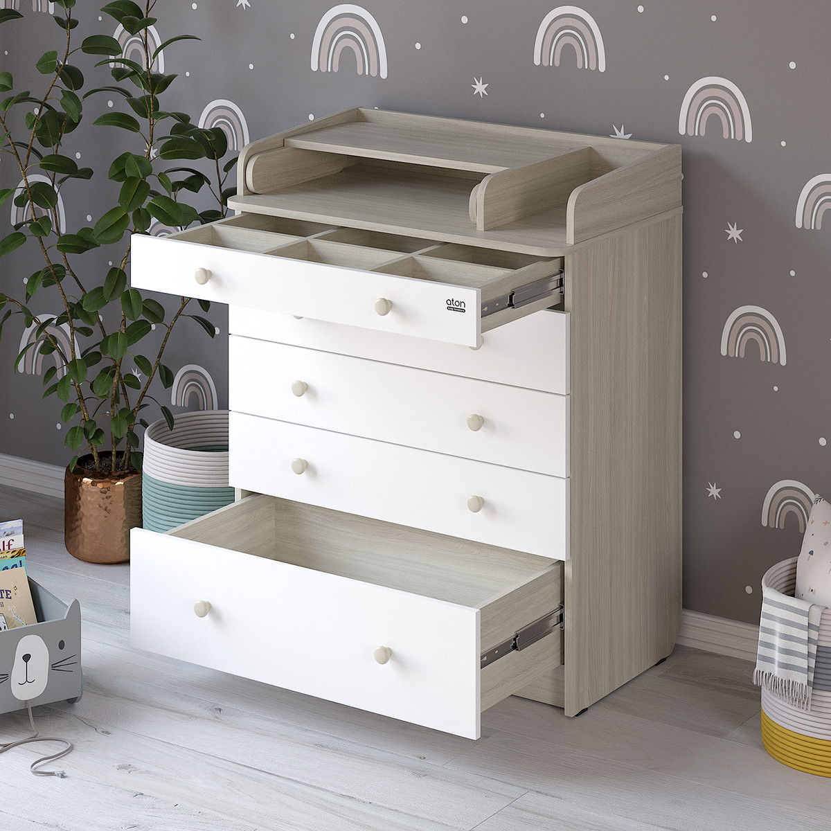 Детский пеленальный комод Атон Leo 805 с органайзером, ЛДСП шимо светлый-белый 7qma0leh2ybsl96q5lnqj248hxjfgvfb