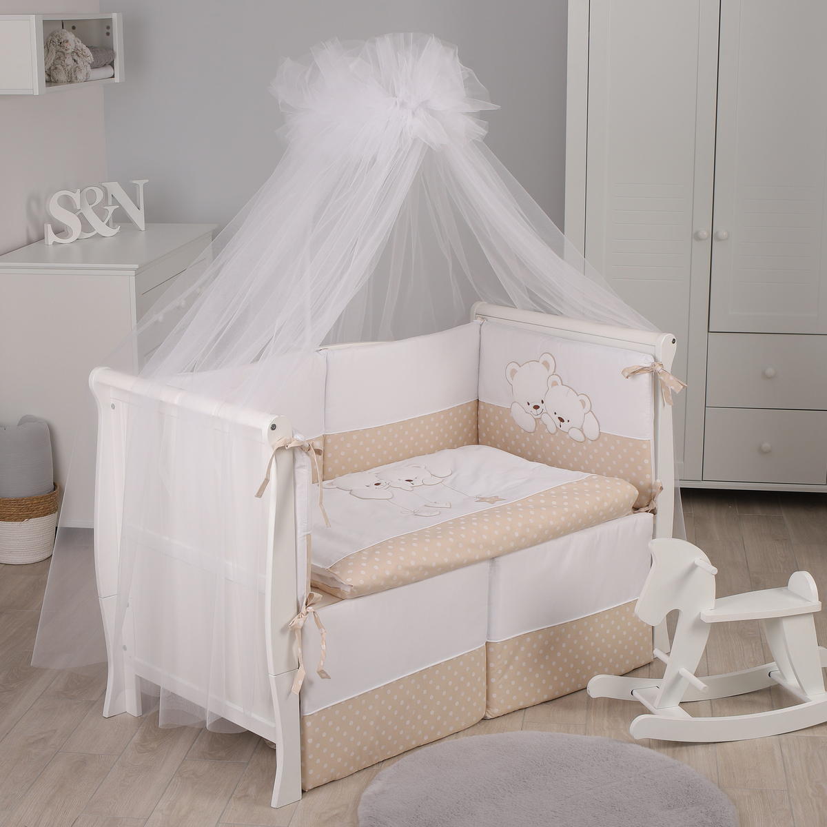 Комплект постельного белья Lepre Sweet Bears 6 предметов (125*65) 25 кремовый в горох newu2z8ns41nfg1ad8o7qcz4o5fj3ha5