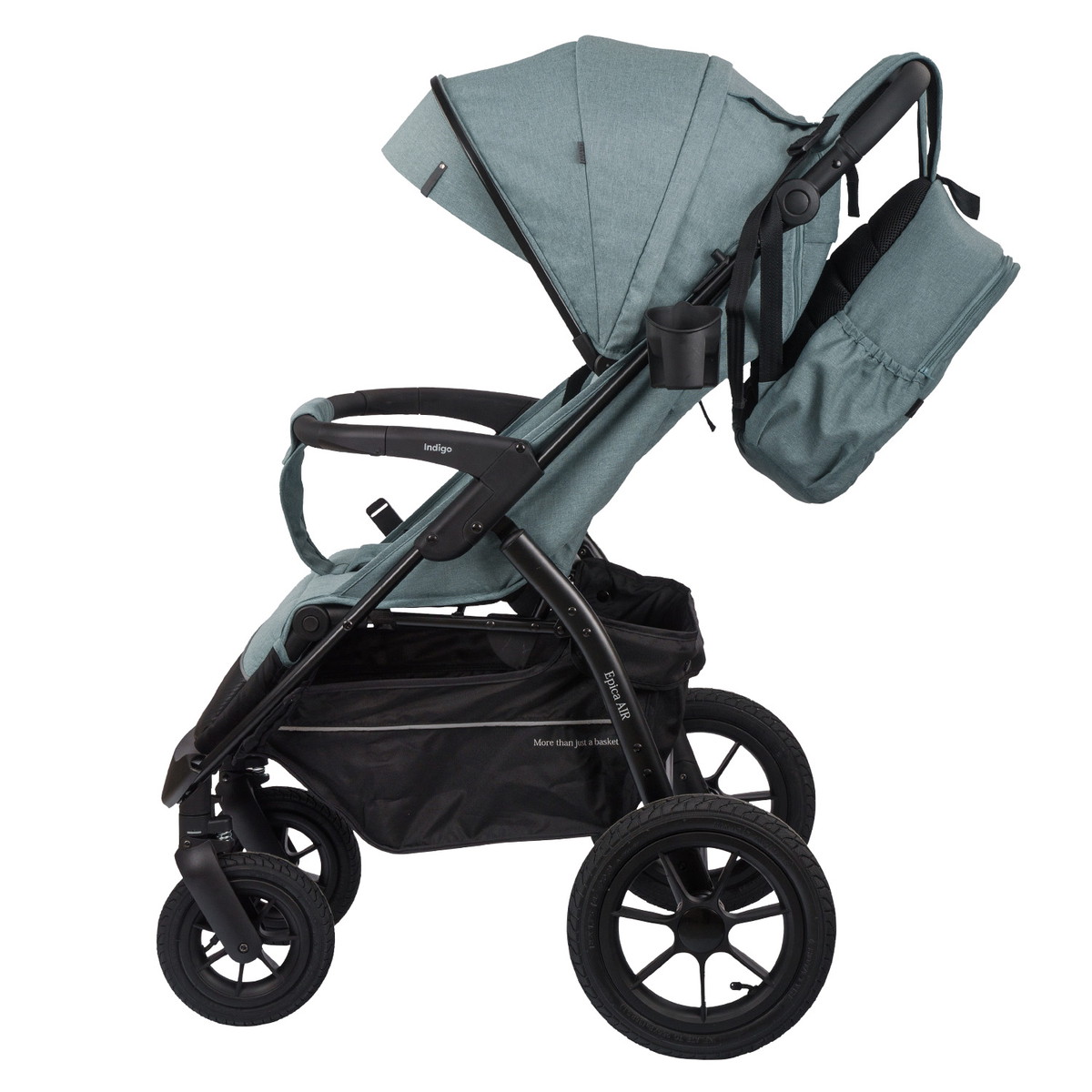 Прогулочная коляска INDIGO EPICA XL AIR с сумкой  зеленый szwru50j2kodmh3unf27xagm3l98q8mt