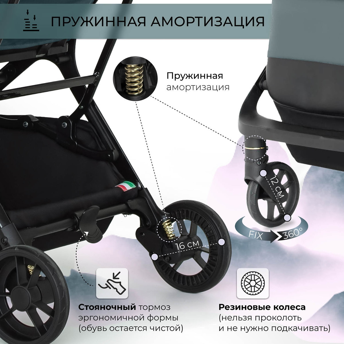 Прогулочная коляска Sweet Baby Aura Green rpbvy9krbs58e22g4j2is5dnq5ot6kkx