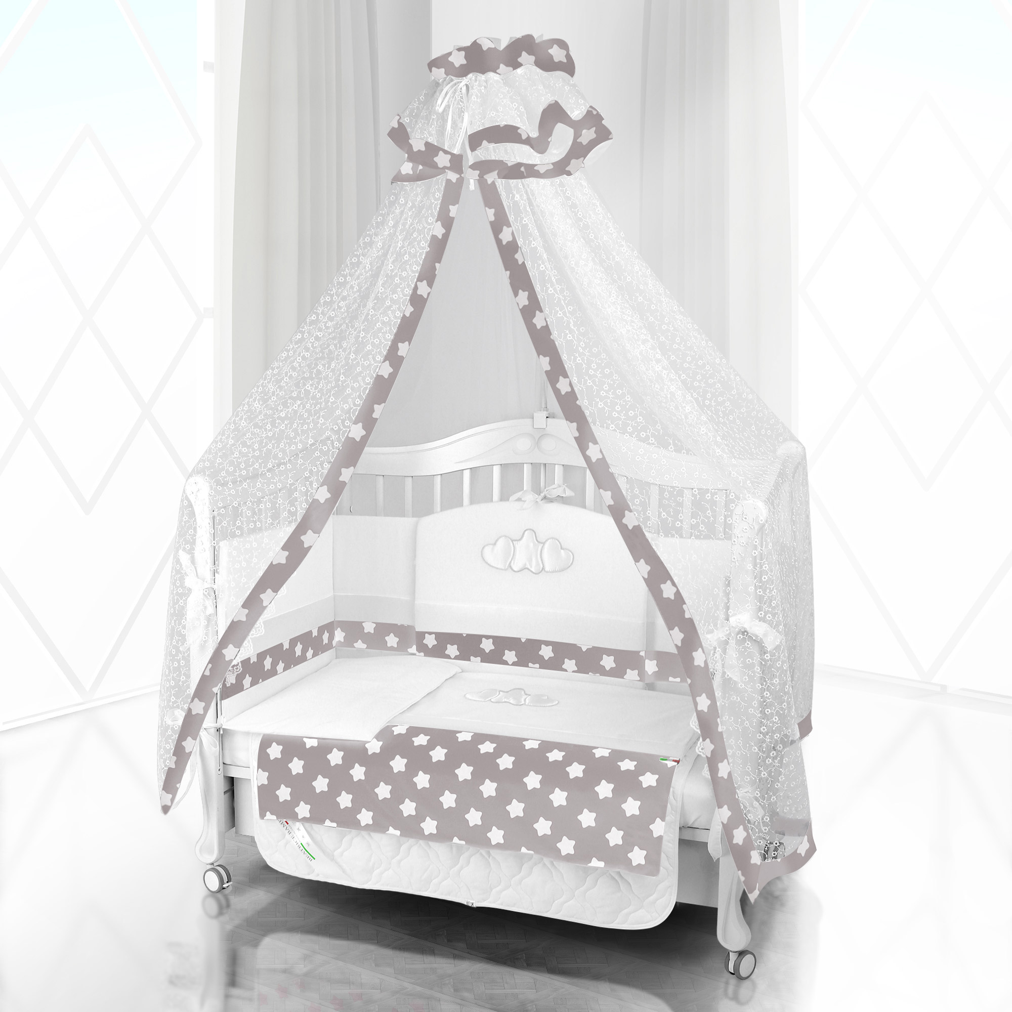 Комплект постельного белья Beatrice Bambini Unico Grande Stella (125х65) bianco grigio 67ff9b030a235909b703308245d4566a
