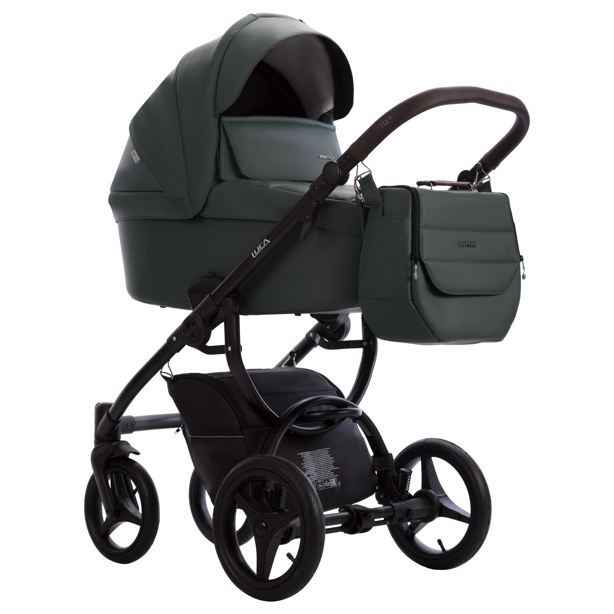 Коляска 2 в 1 Bebetto LUCA PRO (Pro 35 (зеленая кожа))